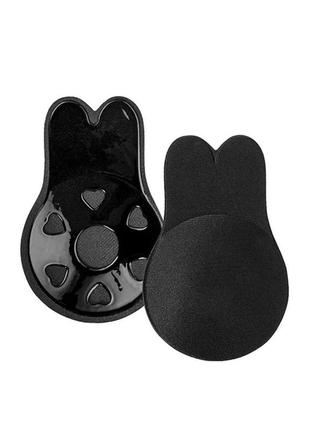 Бюстгальтер-наклейки с ушками невидимый для поднятия груди invisible push up fly bra черный 11126 one size 15 см b/c