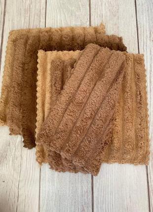 Салфетка для кухни и уборки из микрофибры 5 шт 25х25 malloory home коричневые