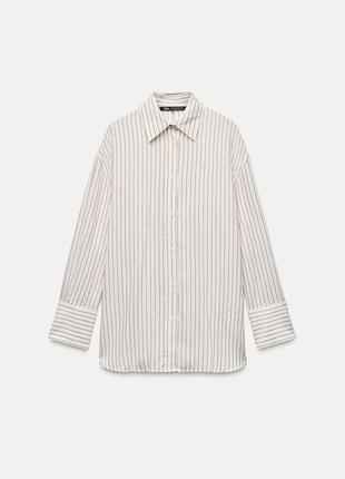 Сорочка жіноча бежева із завʼязками ззаду zara new5 фото