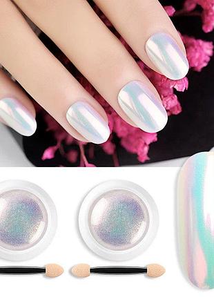 Втірка аврора втирка единорог для нігтів манікюру дизайну база топ гель лак праймер