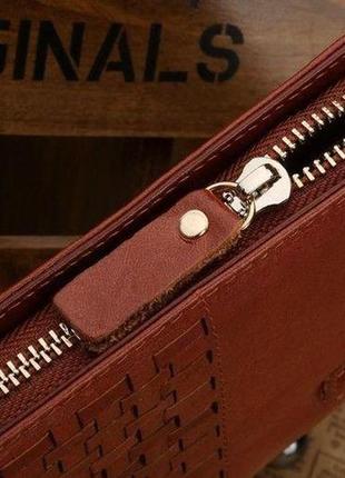 Мужской клатч стильный светло-коричневый рыжий кожаный 7141895 фото