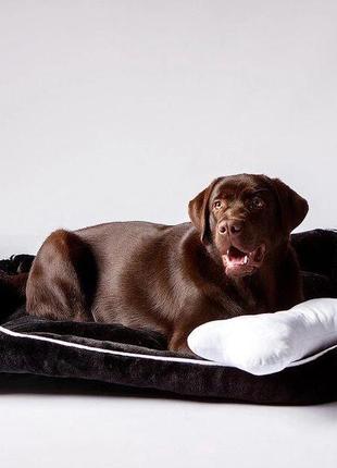 Лежак для собаки большой черный8 фото