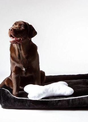 Лежак для собаки большой черный4 фото