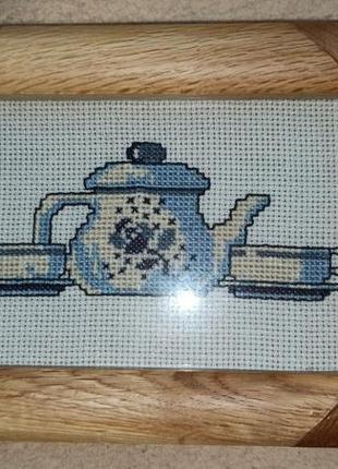 Рамка дерево з вишивкою hand made2 фото