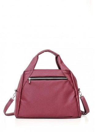 Бордовая сумка тоут большая стильная casual кожа эко 7901530052 фото