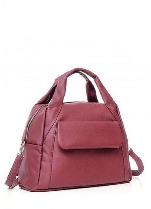 Бордовая сумка тоут большая стильная casual кожа эко 7901530053 фото