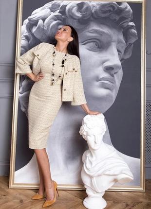 Неймовірно красивий костюм-трійка blind (плаття, жакет, пояс)