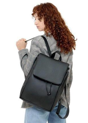 Рюкзак жіночий для ноутбука a4 шкіра еко чорний 77224000017 фото