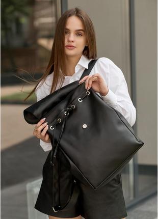 Рюкзак жіночий для ноутбука a4 шкіра еко чорний 77224000015 фото