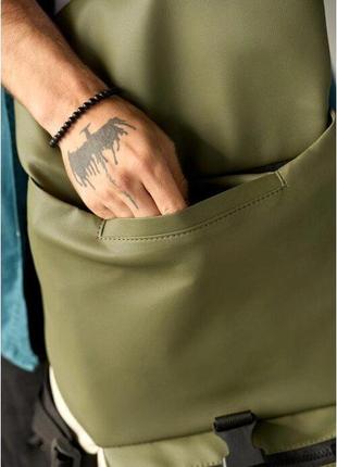 Рюкзак хакі чоловічий стильний спортивний повсякденний для ноутбука еко шкіра 727151120rm6 фото