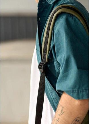 Рюкзак хакі чоловічий стильний спортивний повсякденний для ноутбука еко шкіра 727151120rm7 фото