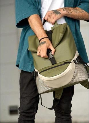 Рюкзак хакі чоловічий стильний спортивний повсякденний для ноутбука еко шкіра 727151120rm10 фото