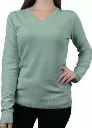 Женская кофточка джемпер свитер пуллер трикотажный прямого кроя оливкового цвета размера s от m&amp;s недорого