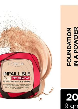 Loreal infaillible fresh  wear матирующая крем- пудра