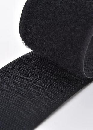 Липучка 4 см швейна (пара)  клас а 100% нейлон черная пришивная текстильная застежка велкро1 фото