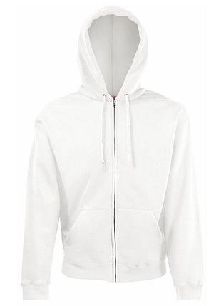 Мужская худи на замке с начесом classic hooded jacket с капюшоном на тонком флисе zip hoodie белый, s