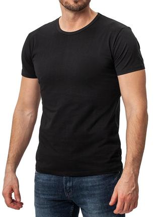 Базовая мужская черная футболка без принтов однотонная хлопок s-xxxl