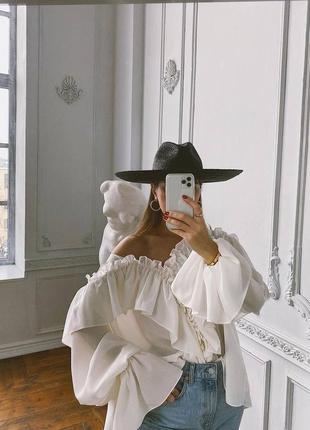 Сорочка блуза молочна рубашка