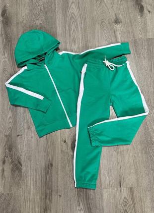 Детский спортивный костюм для девочки/мальчик: бордо, зеленый, синий, черный, графит 134-140, 146-152, 152-1584 фото