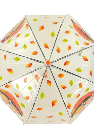 Дитяча прозора парасолька тростина напівавтомат rain proof з ведмедиками5 фото