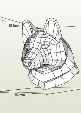 Paperkhan конструктор із картону 3d фігура вовк собака паперкрафт papercraft подарунковий набір сувернір іграшка