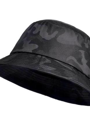 Панама "камуфляжная" (военная, тактическая, защитная, мультикам) черный, унисекс wuke one size
