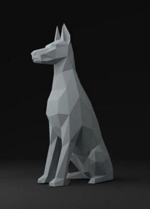 Paperkhan конструктор із картону доберман собака пес оригамі papercraft 3d фігура розвивальний набір антистрес9 фото