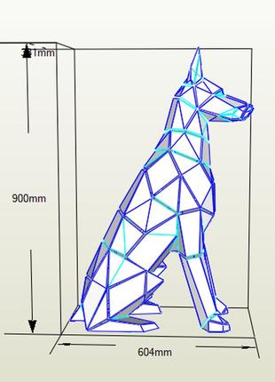 Paperkhan конструктор із картону доберман собака пес оригамі papercraft 3d фігура розвивальний набір антистрес10 фото