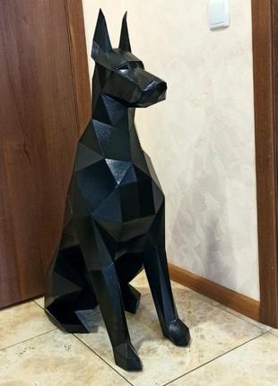 Paperkhan конструктор із картону доберман собака пес оригамі papercraft 3d фігура розвивальний набір антистрес2 фото