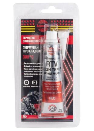 Герметик силиконовый rtv формирователь прокладок высокотемпературный +300°с красный 85г оаэ asmaco (6371221)