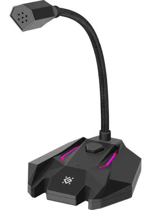 Стримовый микрофон defender tone gmc 100 usb led (кабель 1.5м) черный