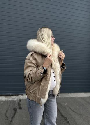 Парка мэх из натурального меха кролика