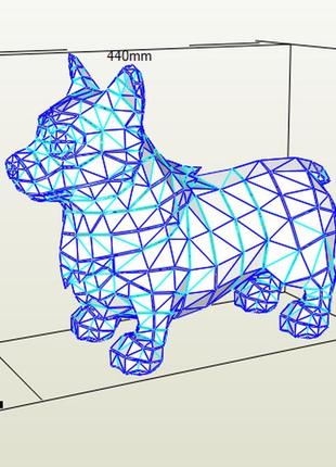 Paperkhan конструктор із картону пес собака оригамі papercraft 3d фігура розвивальний набір антистрес