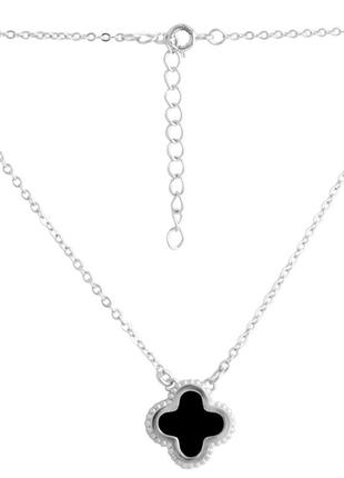 Серебряное колье silverthin с натуральным ониксом, вес изделия 3,51 гр (2133605) 400450 размер