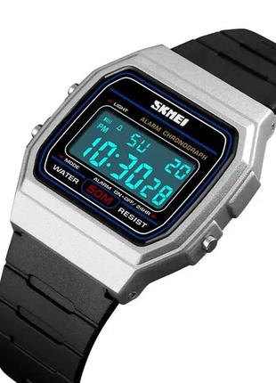 Спортивний електронний годинник skmei 1412 сріблястий