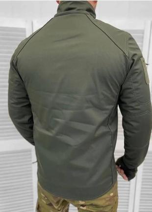 Армейська тактична куртка combat (тканина soft-shell) на флісі оливковий 3xl2 фото