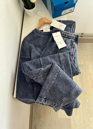 Стильні нові спортивні штани zara варений виварений ефект , трендовий якісний іспанія оригінал