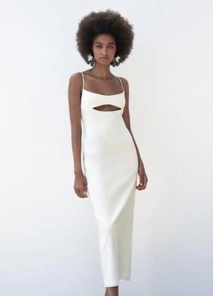 Трикотажное белое платье белое платье zara