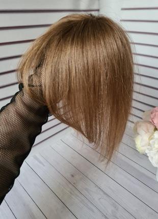 Челка шторка накладка топер 100% натуральный волос.