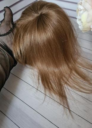 Челка шторка накладка топер 100% натуральный волос.