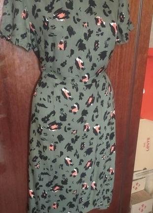 Платье миди из натуральной ткани внизу запах размер s2 фото