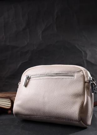 Белая сумка сумочка через плечо кросс-боди коричневый ремешок 7223238 фото