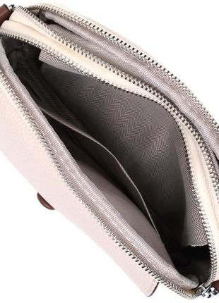 Белая сумка сумочка через плечо кросс-боди коричневый ремешок 7223235 фото
