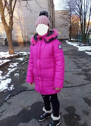 Куртка, курточка, пальто, зимняя, для девочки, сост. новой, на 10-12 лет