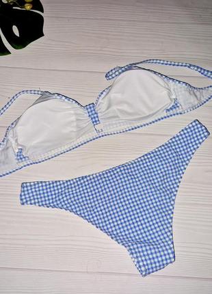 Картатий роздільний купальник- жатка р.48-504 фото