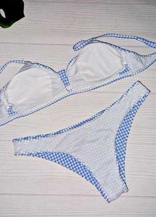 Картатий роздільний купальник- жатка р.48-503 фото