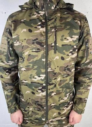 Военная мужская куртка accord soft-shell на флисе (мультикам) m