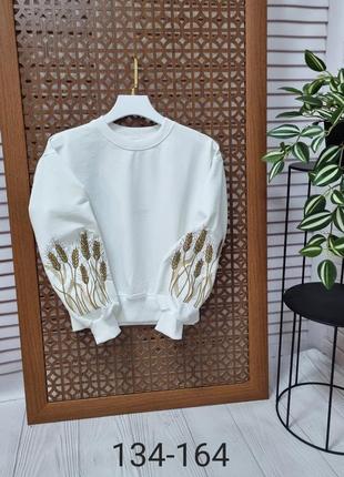 Світшот з вишивкою колоски