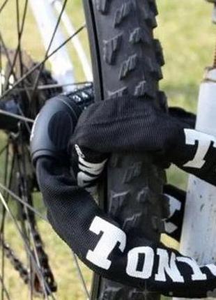 Ланцюг противгінний tonyon ty732 велозамок кодовий чорний5 фото