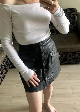 Юбка экокожа stradivarius